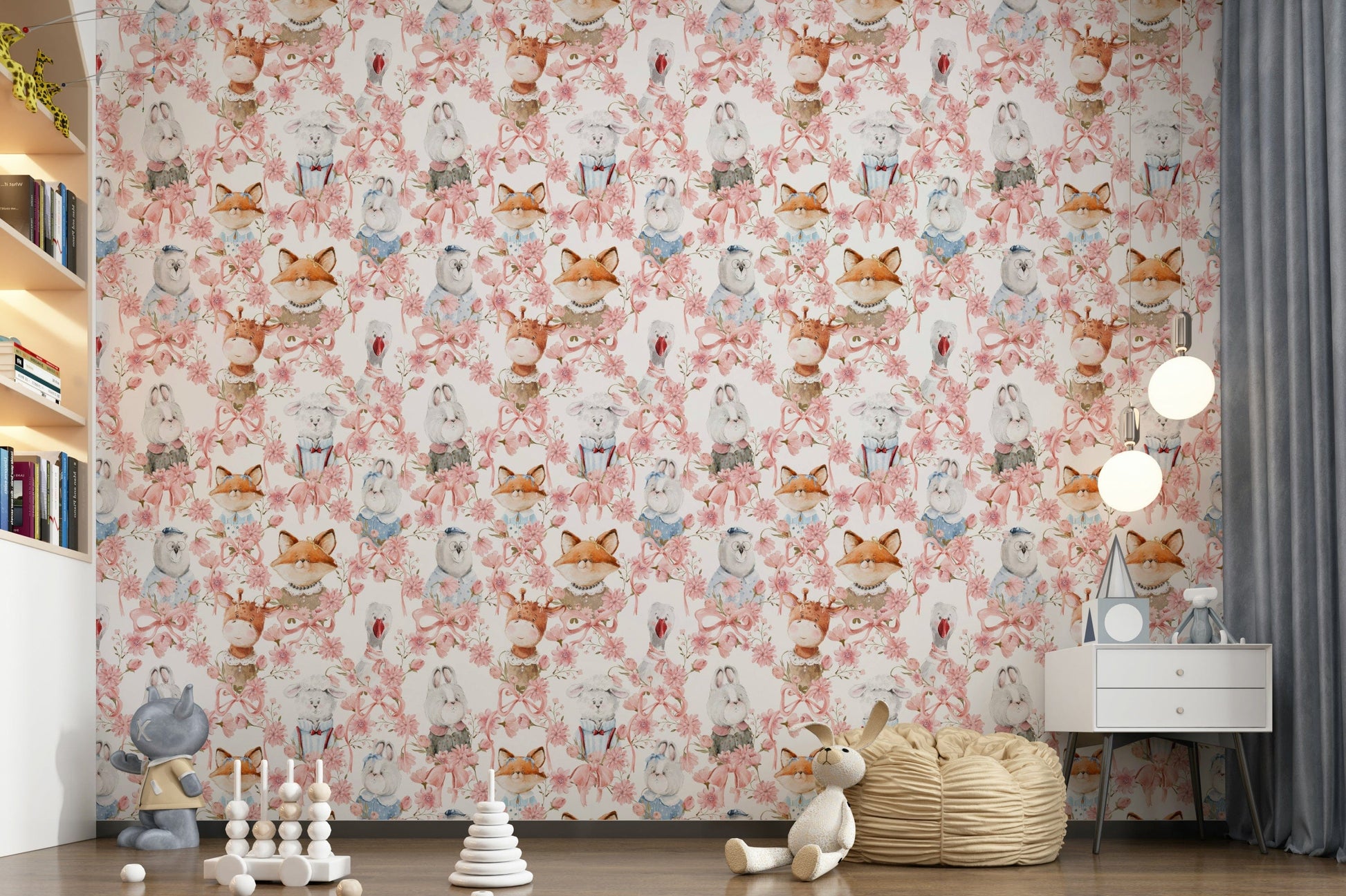 Elegant character design home decorating Floral Friends wall panel.