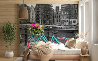 Floral Bicycle of Amsterdam Wall Mural