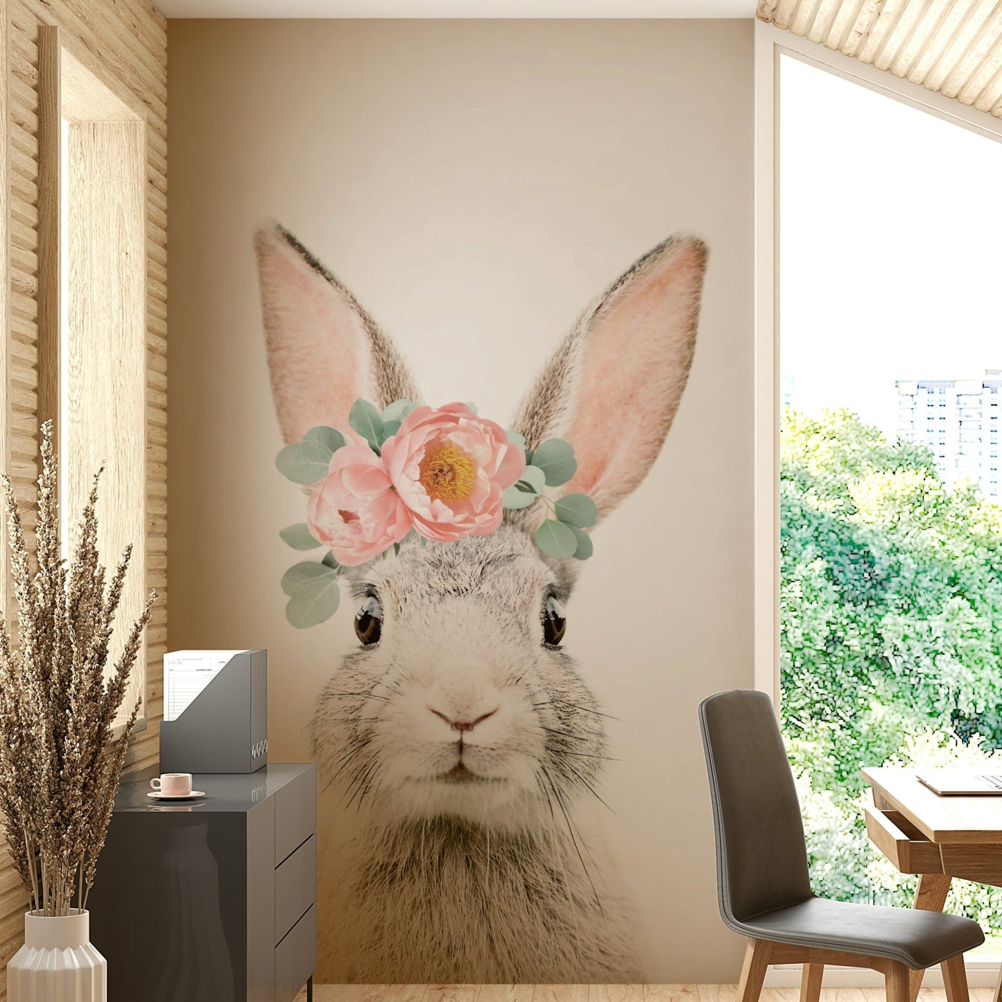 Whimsical floral and animal art.


