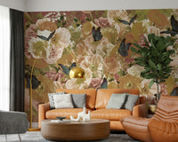 A beautiful modern art wall mural of delicate butterflies.

