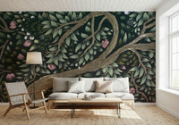 Leafy canopy wallpaper for walls creates a peaceful indoor sanctuary.