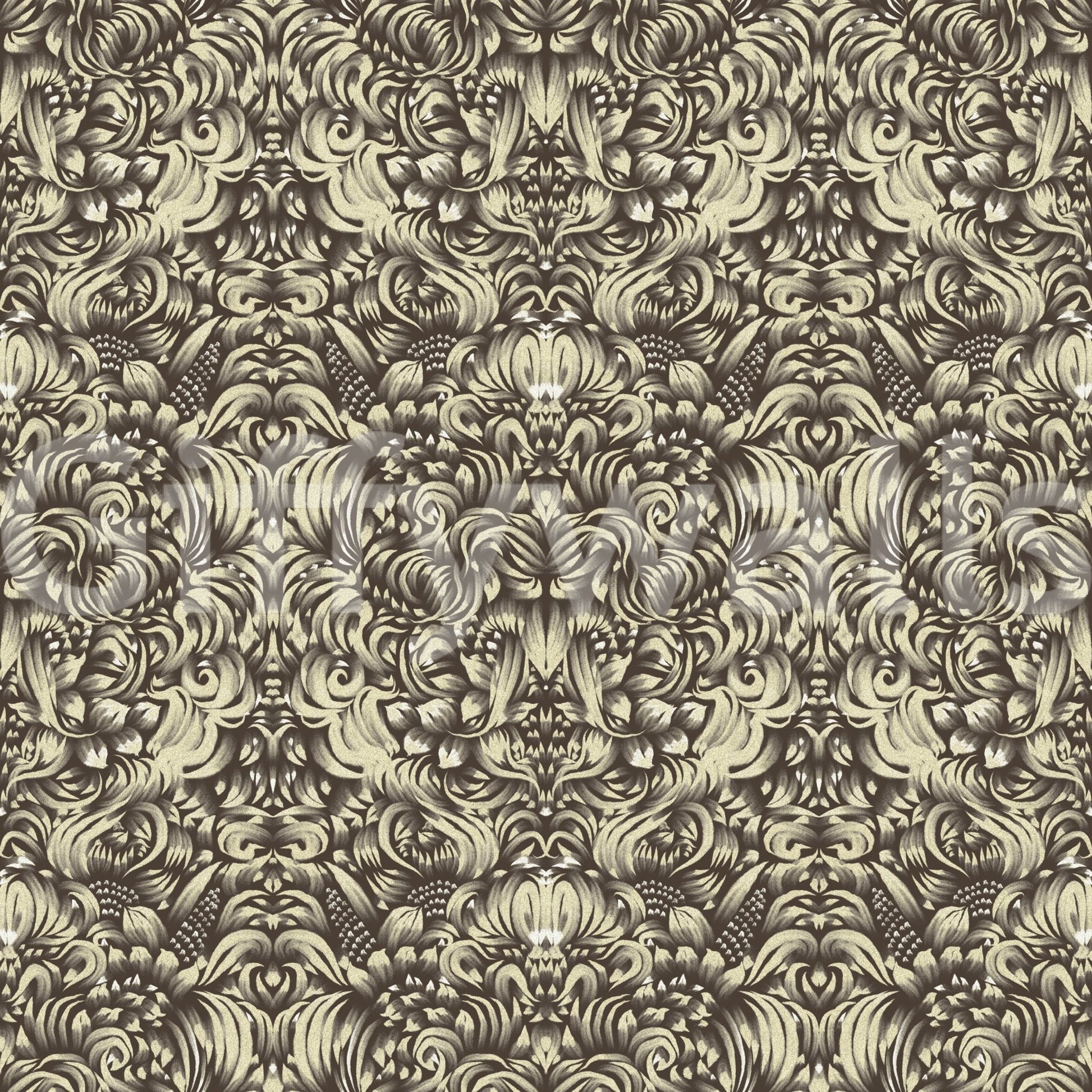 Floral Damask Cream Decorative Bloom Wallpaper⁠