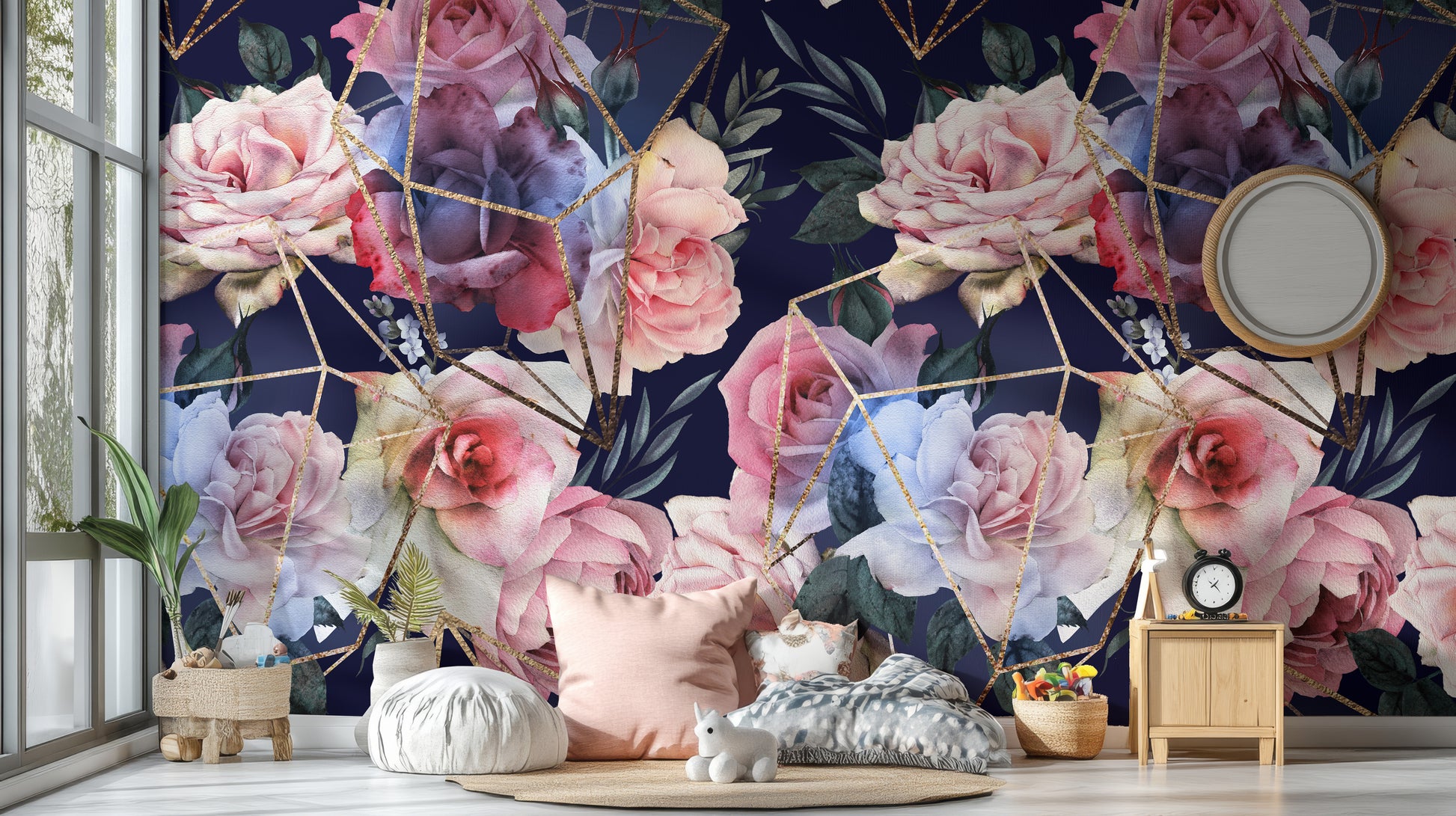 Elegant Floral Pattern Wall Mural