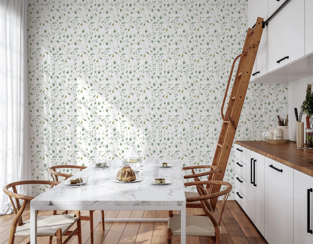 Floral Eucalyptus Dreams Wallpaper⁠