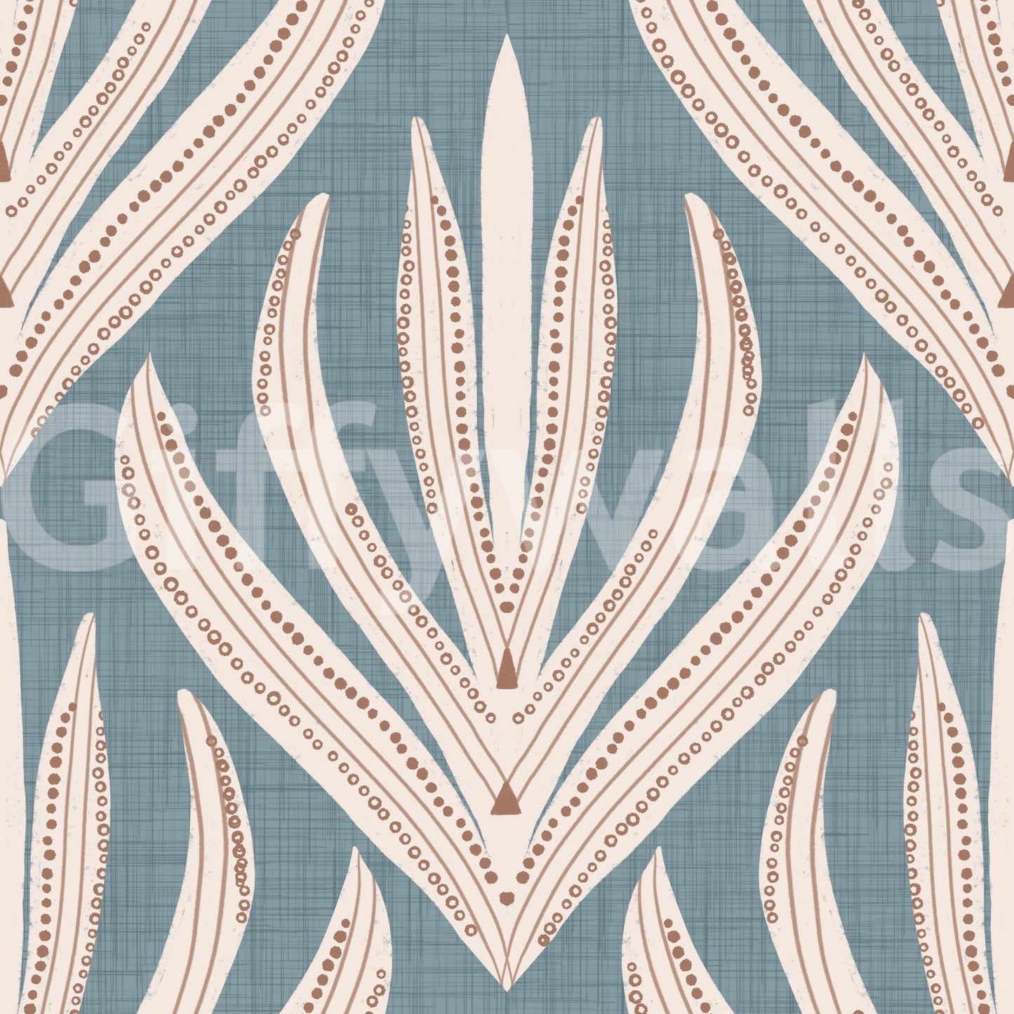 Contemporary wallpaper mural combining geometric structure with organic floral-inspired shapes.