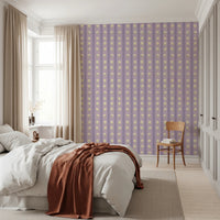 Floral Lavender Stripe Wallpaper⁠
