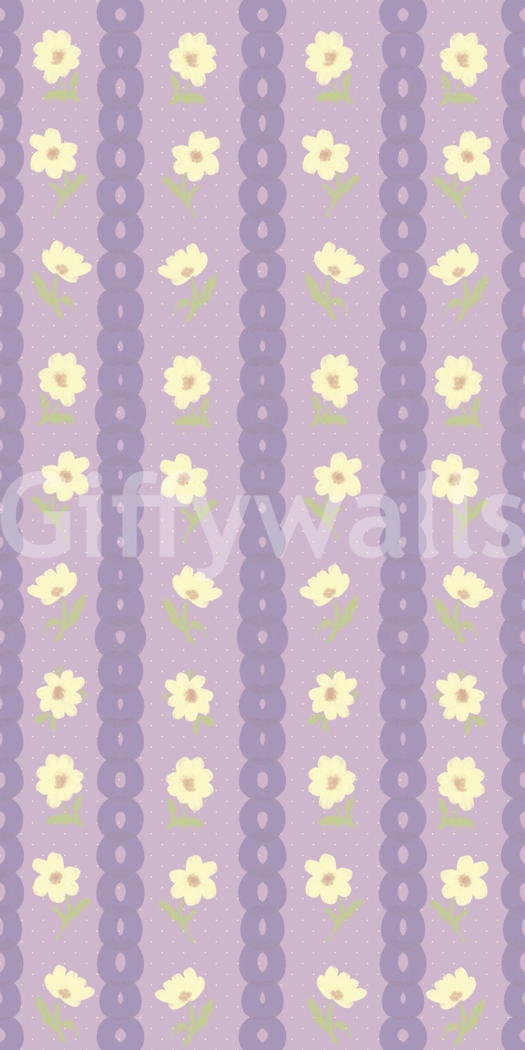 Floral Lavender Stripe Wallpaper⁠
