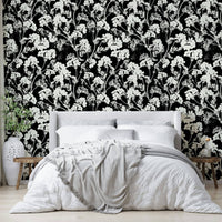 The mural is created for an entire wall, providing a gentle backdrop.
