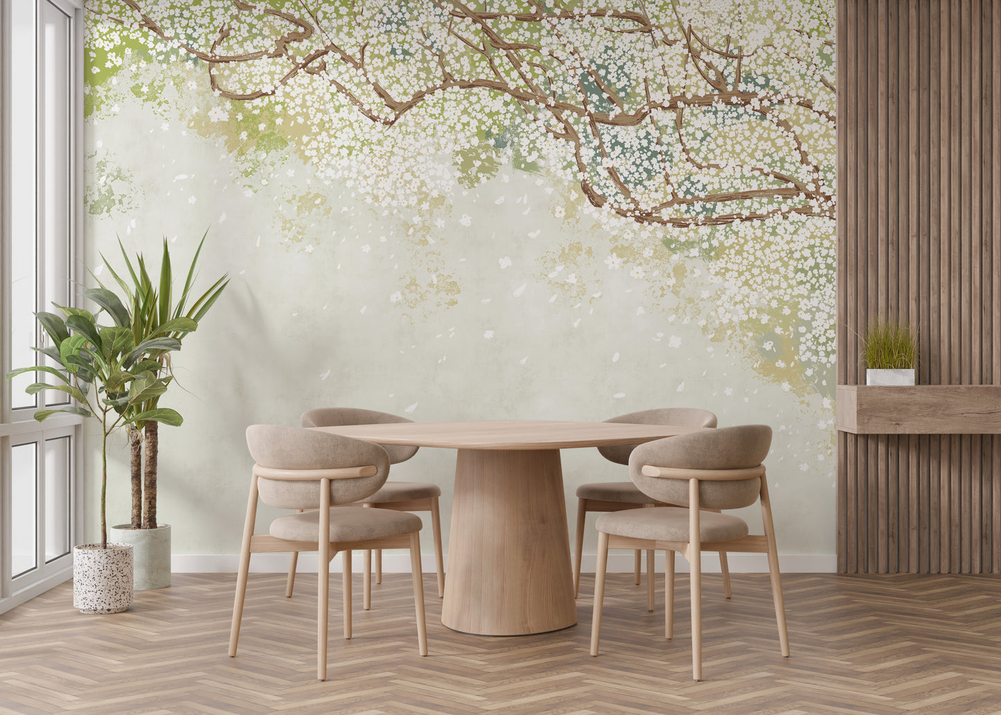 Vintage blossom branch wallpaper design
