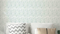 Floral Stillness wallpaper with soft painted flowers

