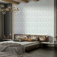 Wallpaper for walls with light blue florals and timeless grace

