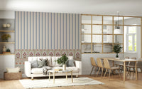 Regal Bloom Stripes wallpaper mural suitable for bedrooms and living spaces