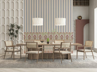 Regal Bloom Stripes wall mural highlighting vertical stripes and botanical elements