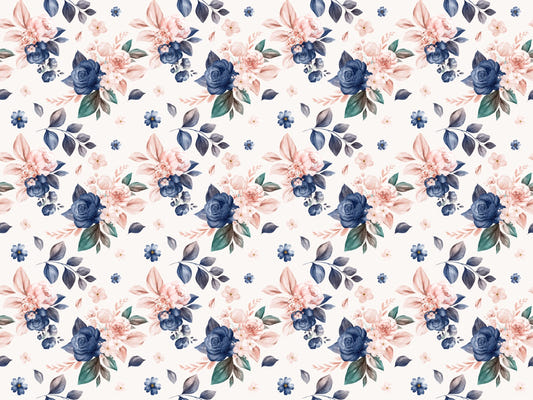 Marine- und Pfirsichfarbe Blumenwallpaper