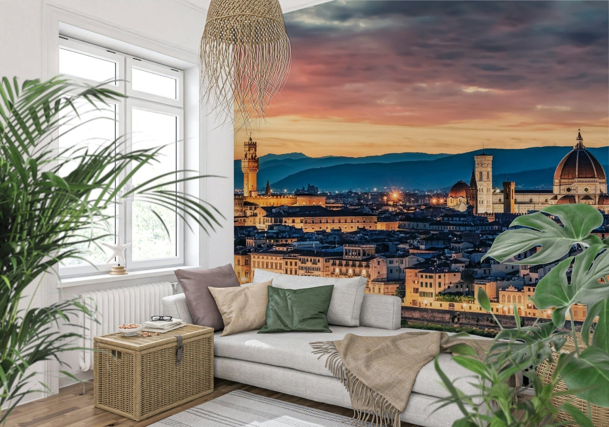 Aesthetic Florence Twilight night view home decor.
