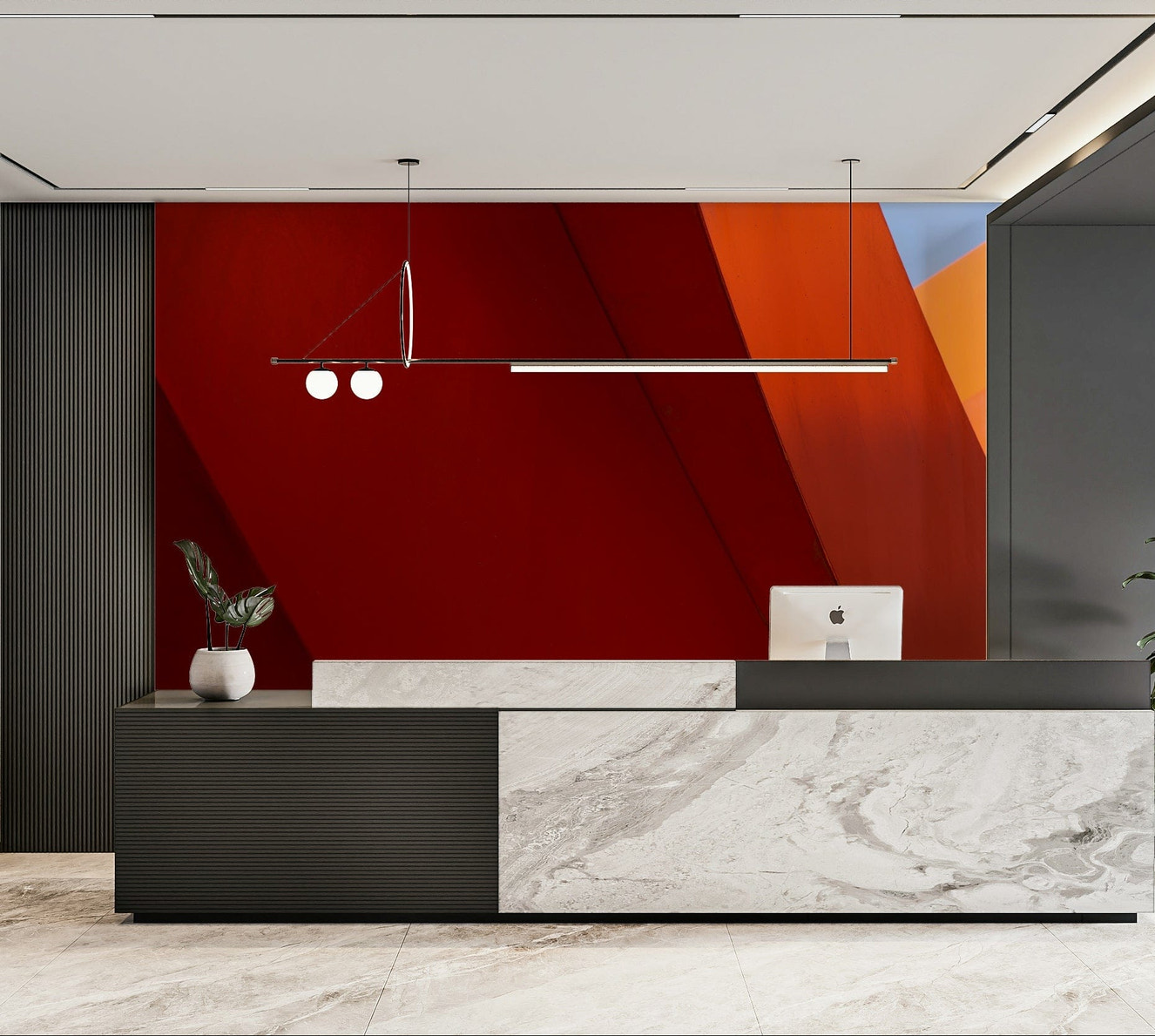 A contemplative wave texture wallpaper mural for a feature wall.

