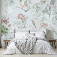 Neutral floral design wall mural

