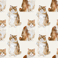 Fluffy tabby ginger cats handpainted oil painting pattern Wallpaper⁠