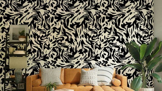 Serene fluid shapes wallpaper