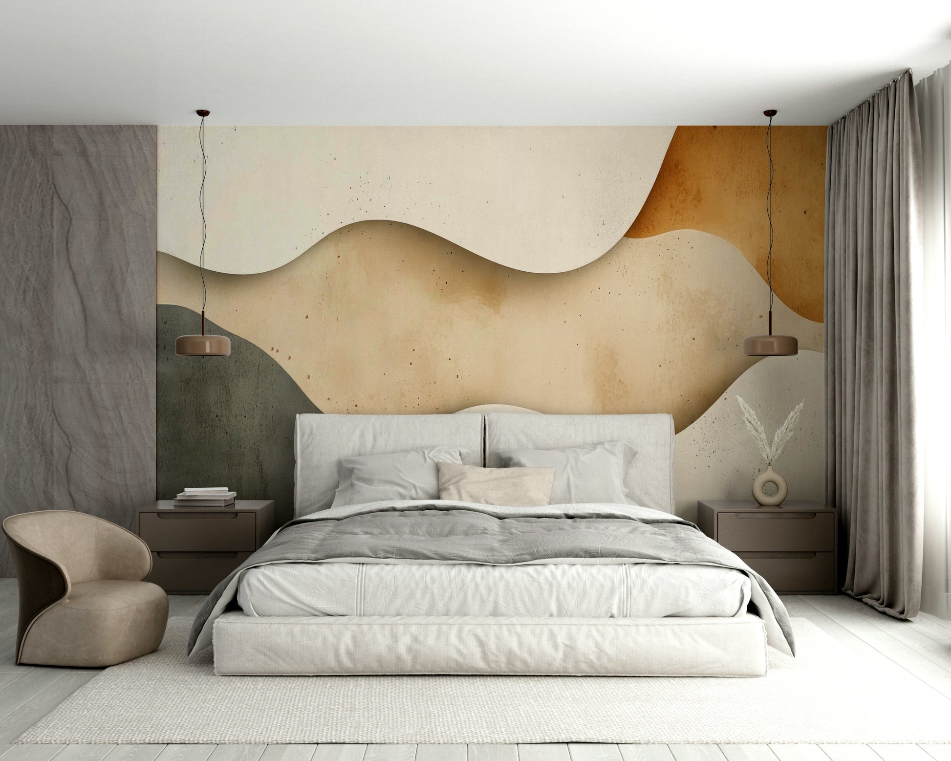 Organic shape wallpaper design


