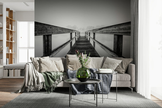 Vue du pont brumeux Papier peint mural -2593019