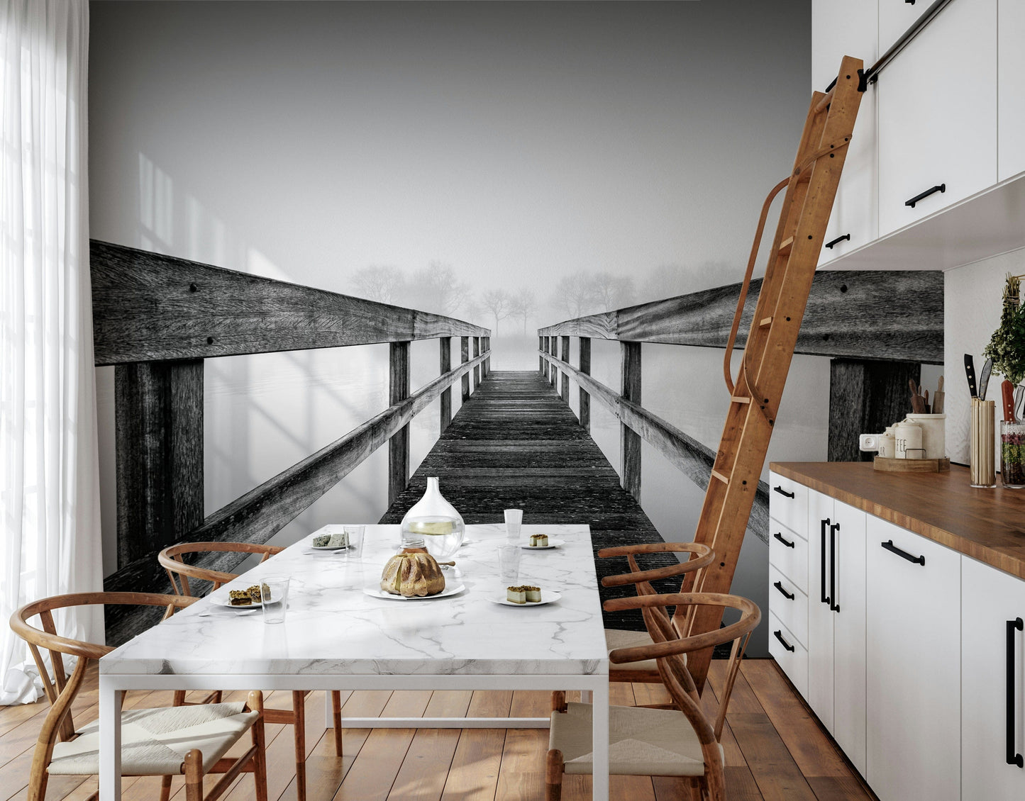 Foggy Bridge View Wall Mural -2593019