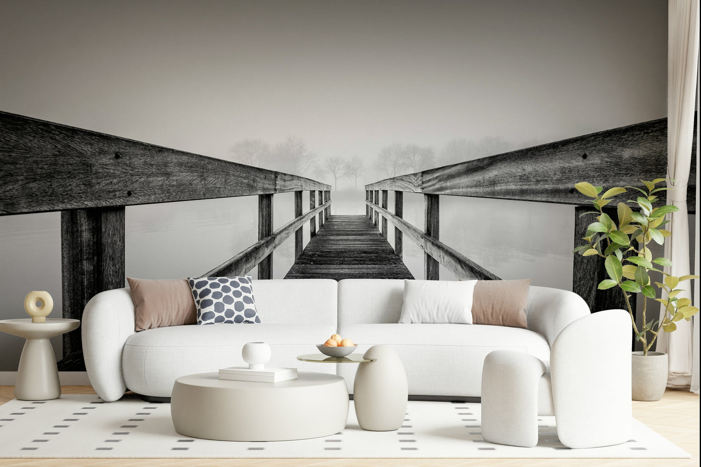 Foggy Bridge View Wall Mural -2593019