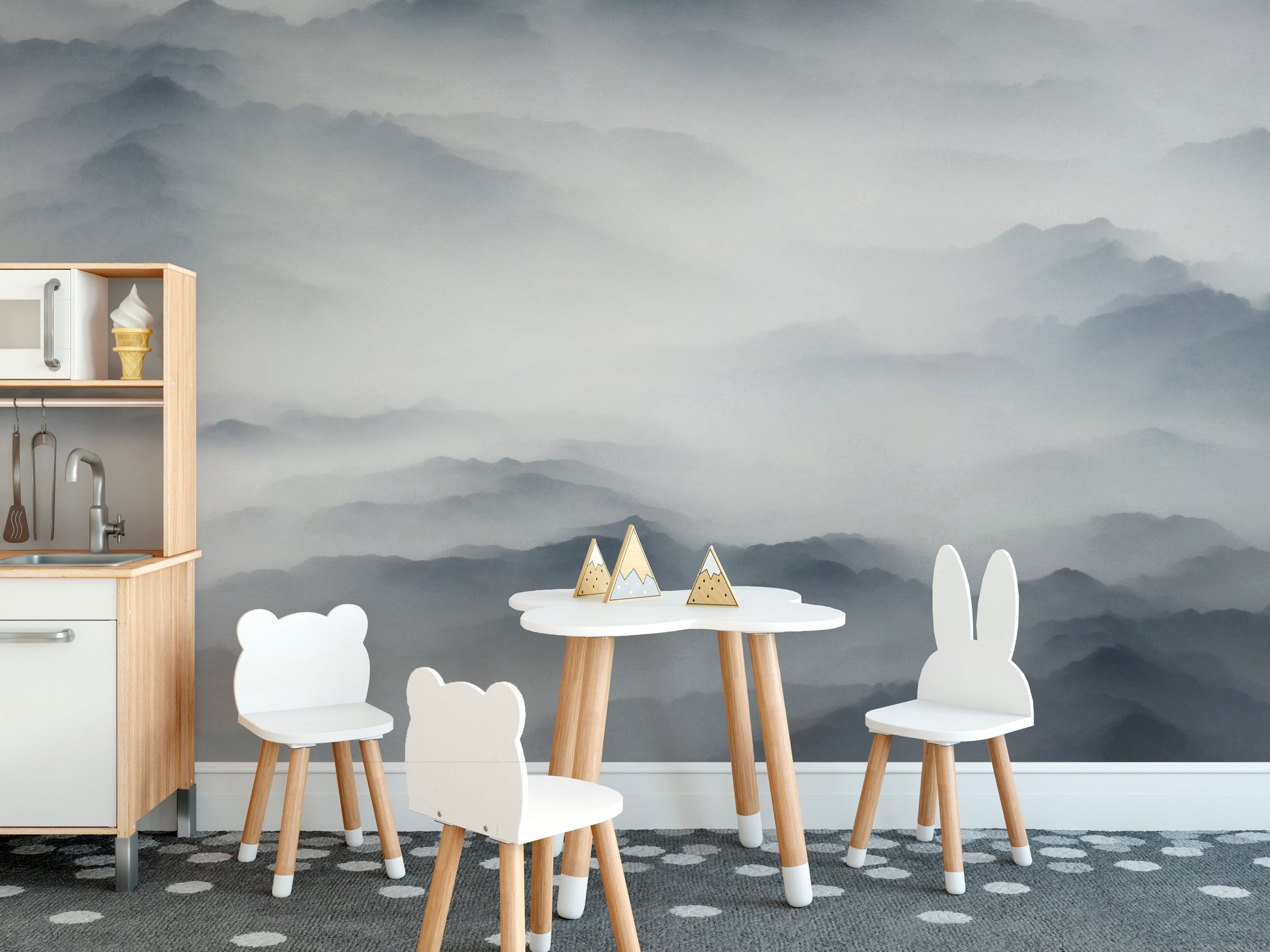 Foggy Mountains & Hills Wallpaper Mural - Giffywalls