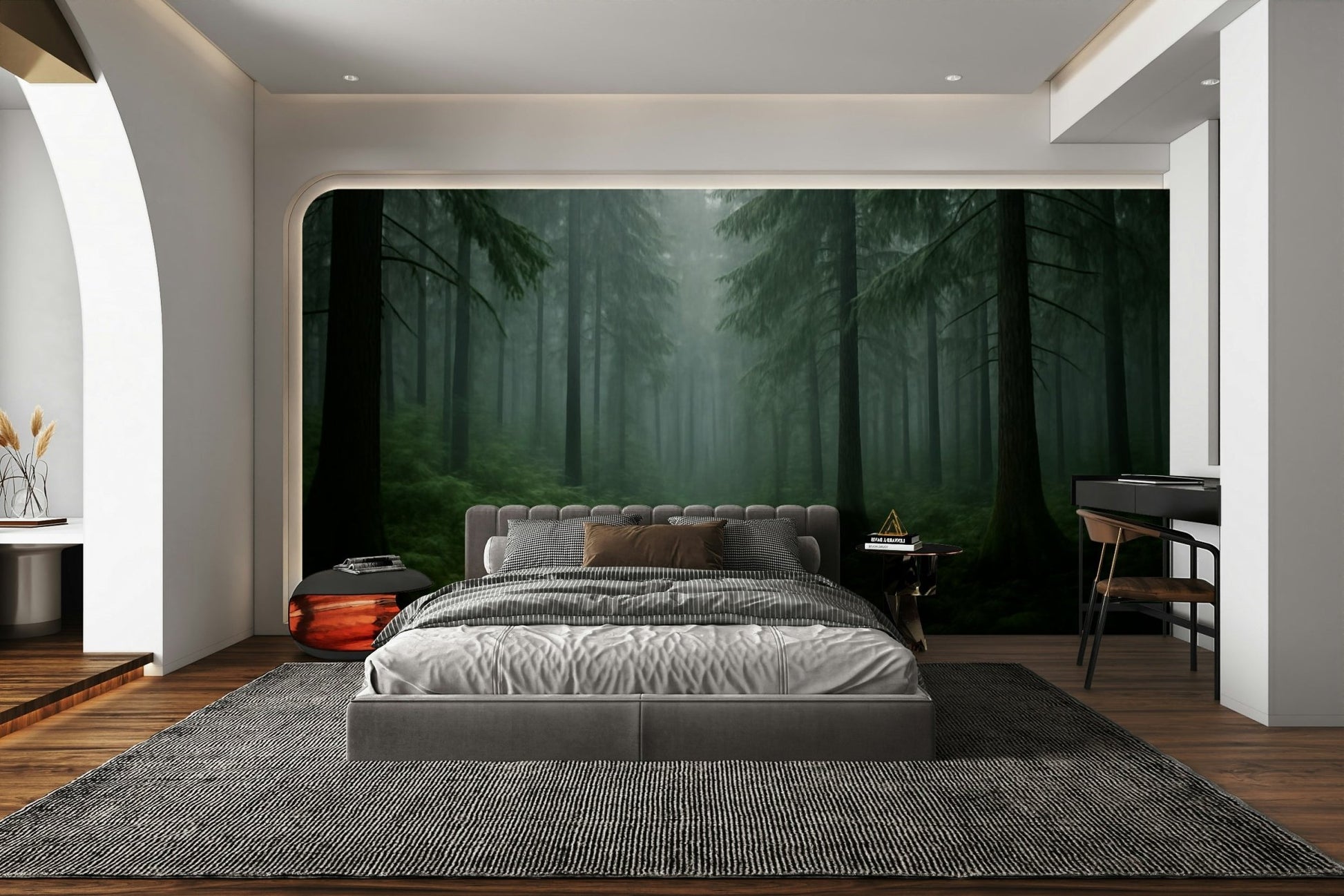 Soft wilderness scene mural

