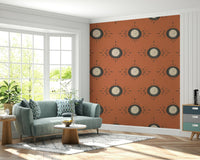 Folk Bloom Light Charcoal Terracotta Wallpaper perfect for any modern space


