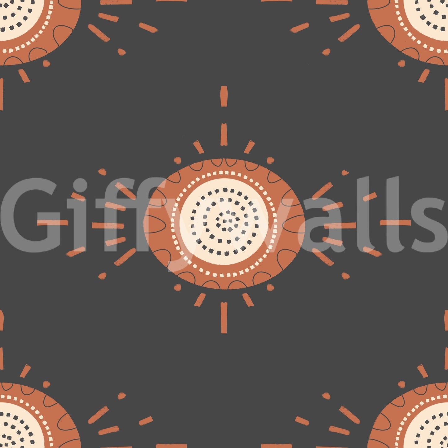 Minimalist yet striking floral patterns in terracotta and charcoal

