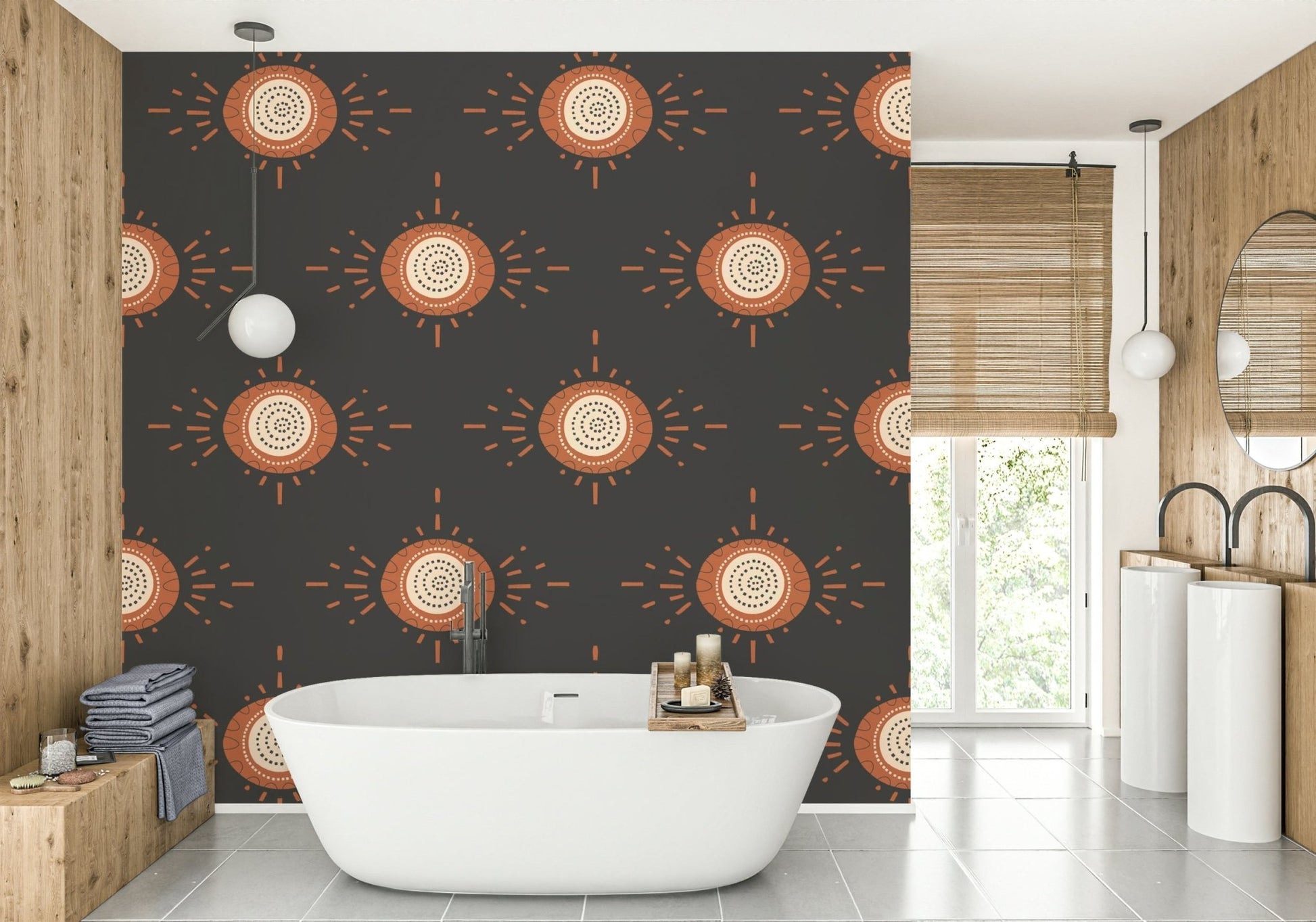 Timeless Scandinavian floral wallpaper with a modern twist

