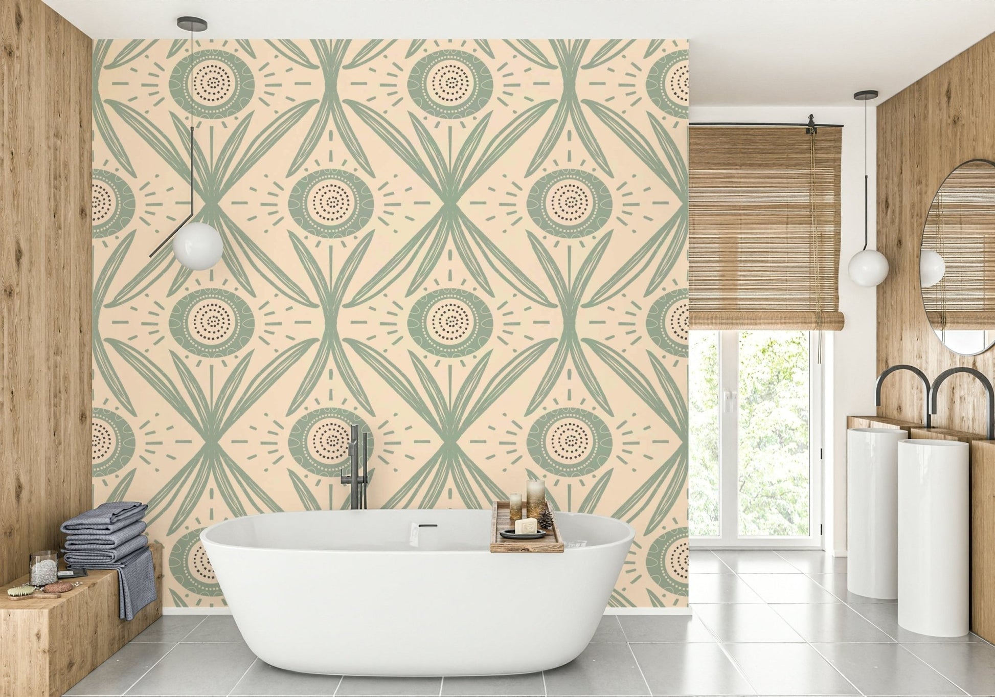 Hand-drawn florals on cream background

