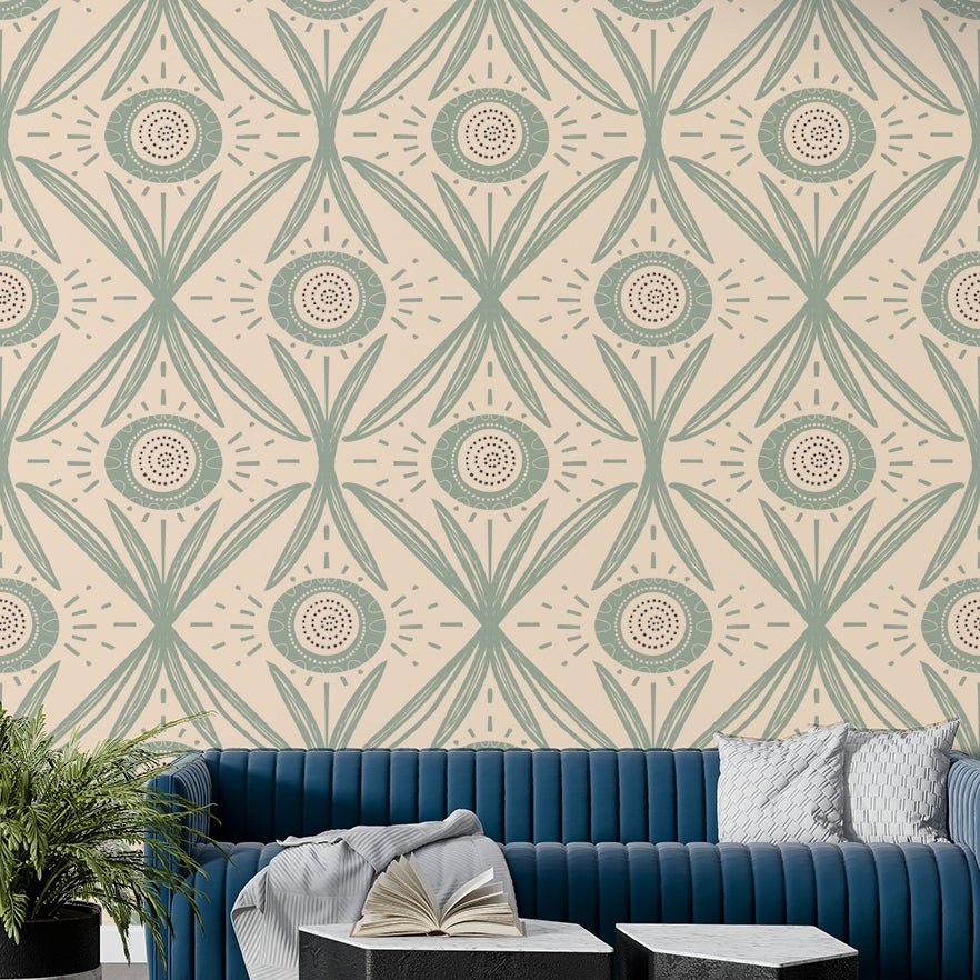 Vintage-inspired wall design with botanical print

