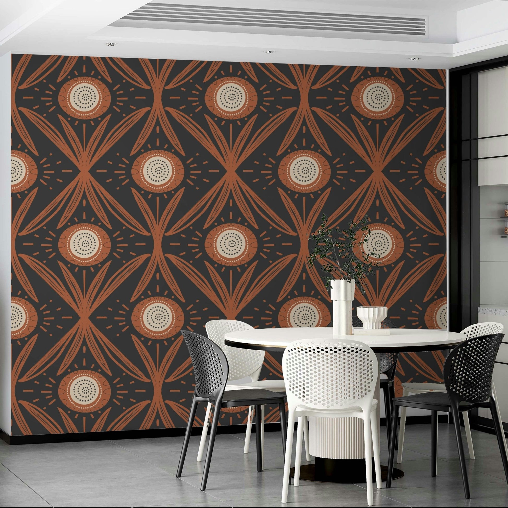 Mid mod floral wallpaper for modern rooms
