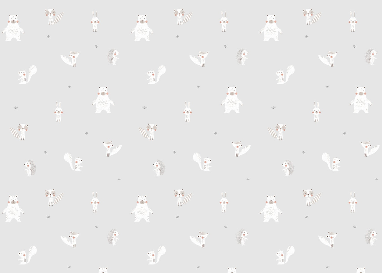 Forest Animals Gray Wallpaper For Walls - Giffywalls