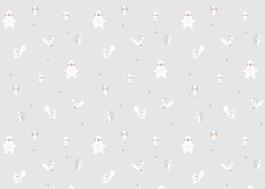 Forest Animals Gray Wallpaper For Walls