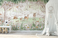 Forest friends in spring season wallpaper for walls - Giffywalls