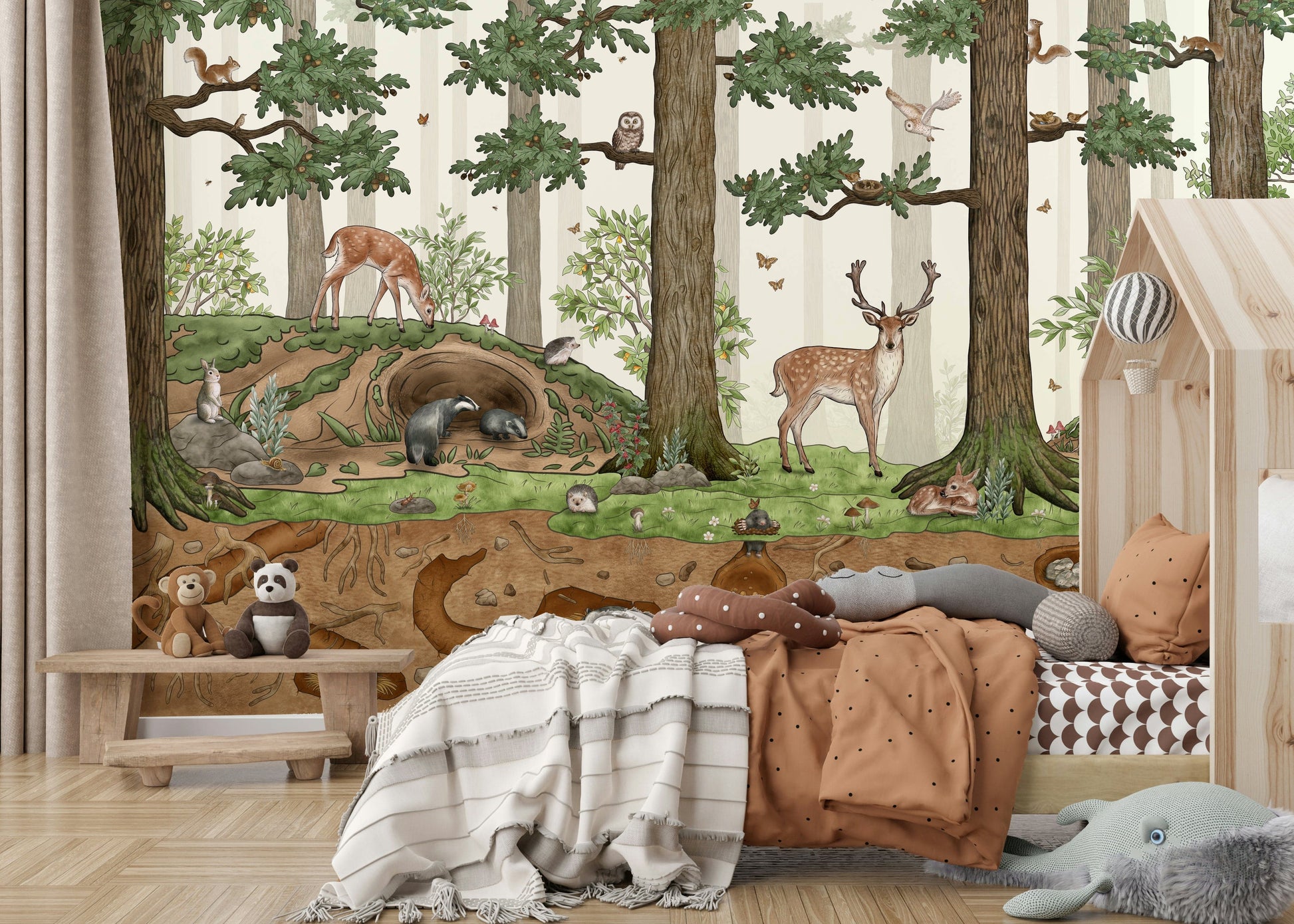 An artistic nature inspired mural for home decor.

