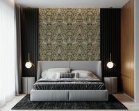 Decorative wall mural with a woodland hare surrounded by trees and foliage.