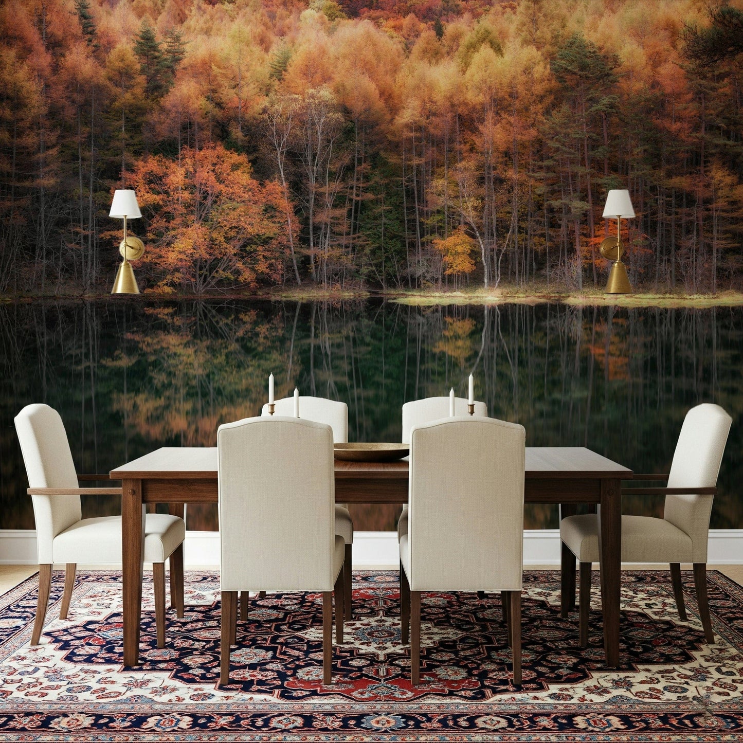 Forest Mirror Immersive nature photograph, water surface acts like polished mirror.