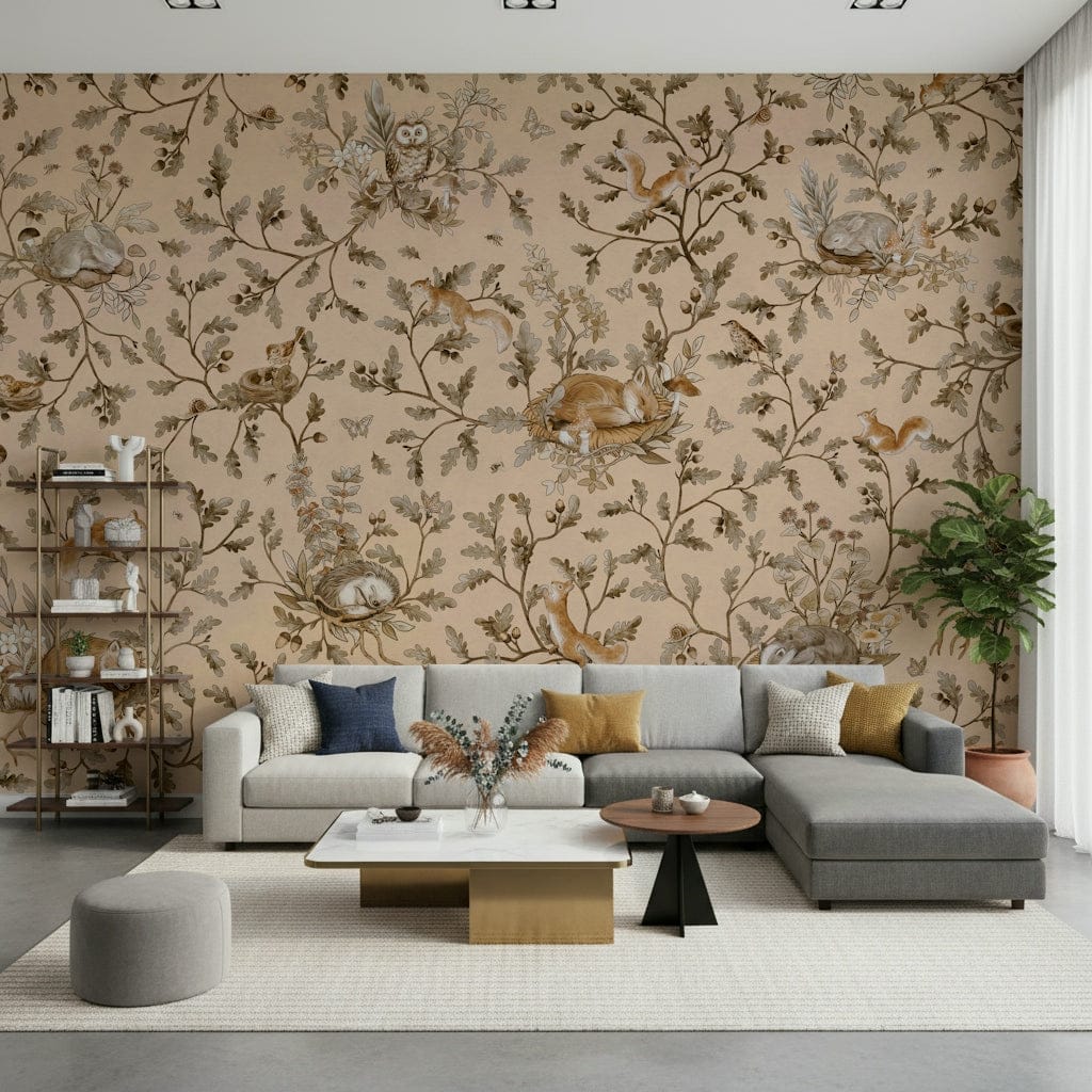 Papier peint fresque murale Sommeil en forêt
