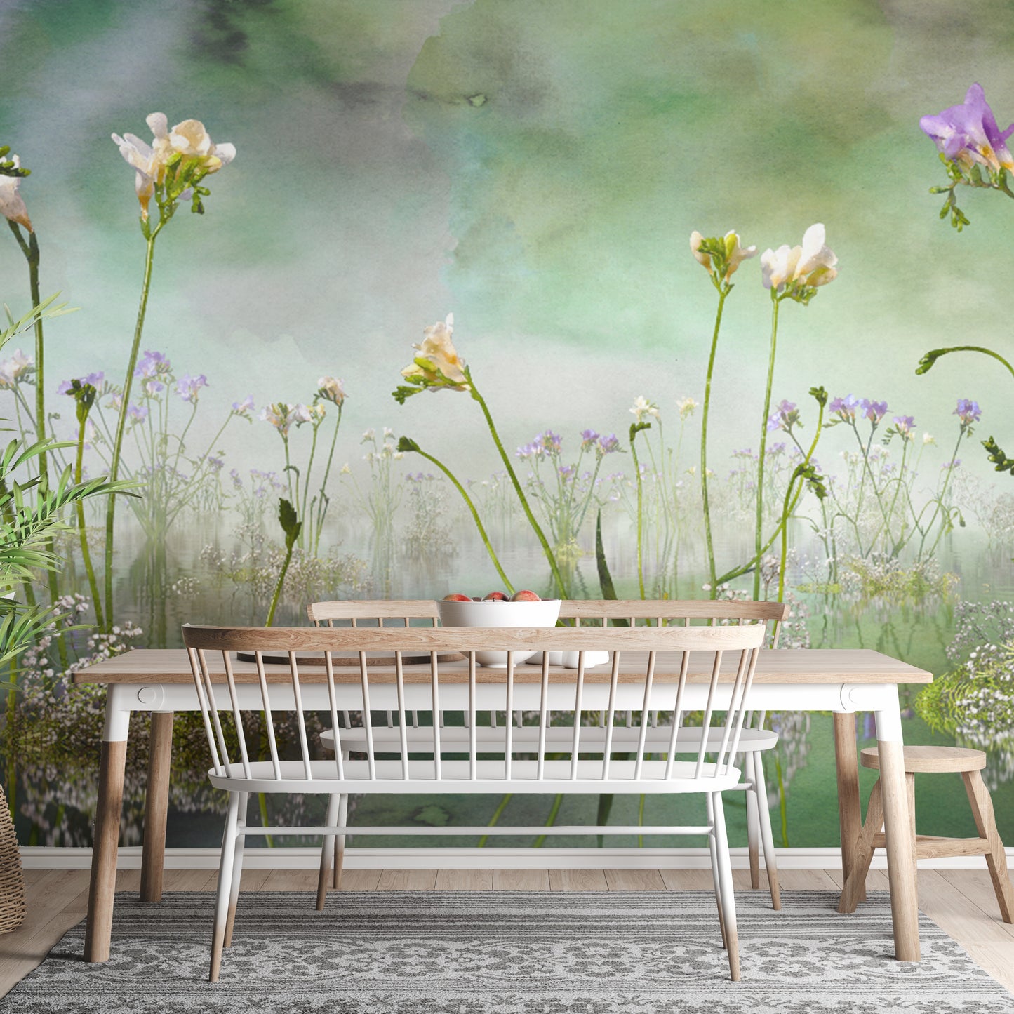 Stunning green freesia flower wallpaper for a fresh, natural vibe.