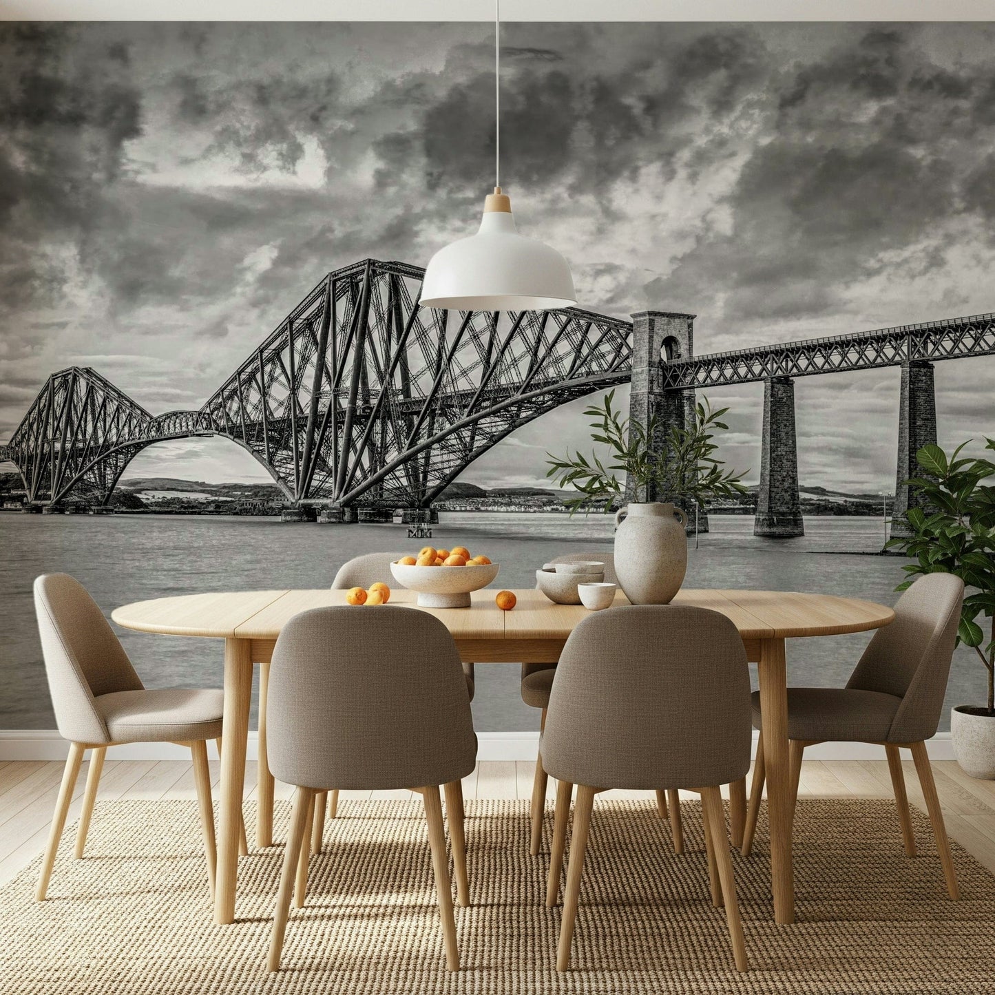 Heavy metal girder texture emphasized in massive Forth Bridge Majesty wall mural
