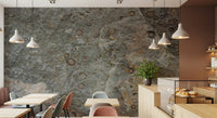 Rustic wall mural with fossil imprints and natural stone textures for unique interiors.