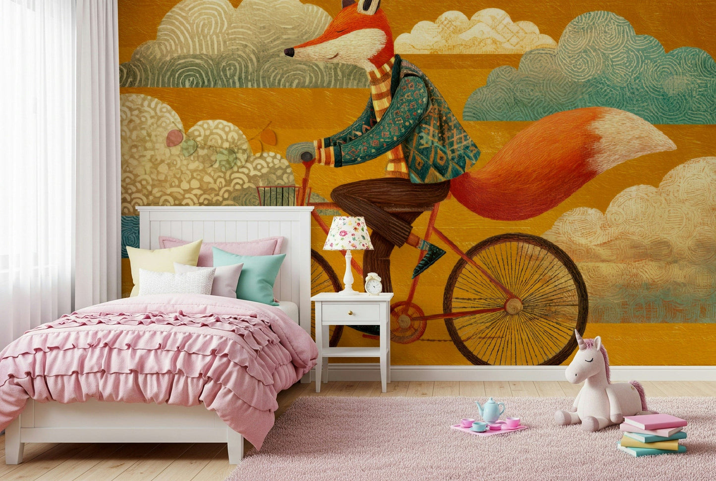 Fox's Autumnal Ride Wall Mural