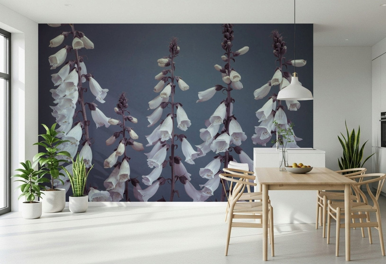 Graceful Foxglove columns wallpaper for walls, calm visual impact.