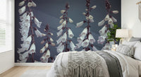 Minimalist floral mural, repeating pattern of Digitalis buds.