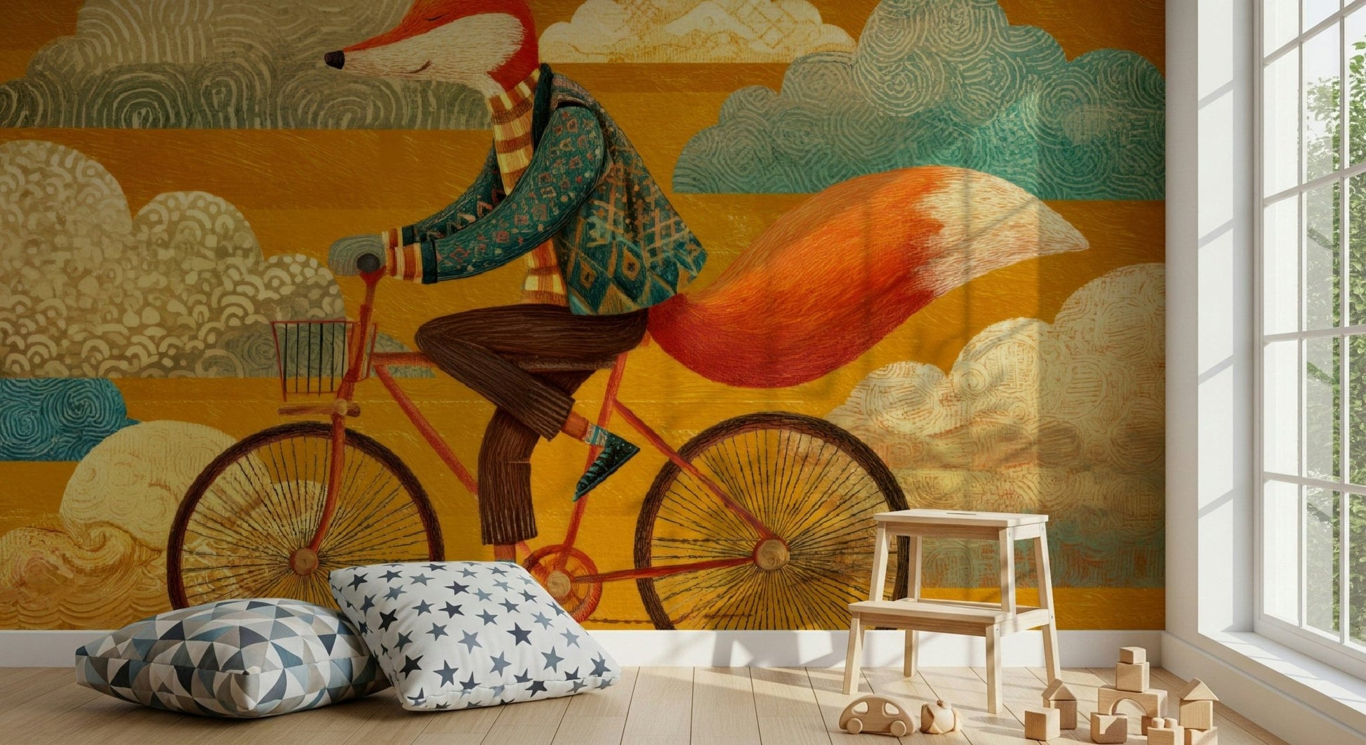 Fox's Autumnal Ride Wall Mural