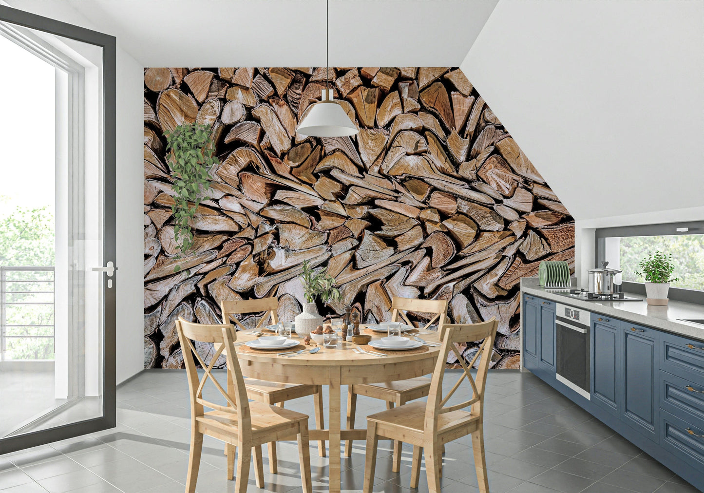 Fractured Timber Wall Mural -1255418